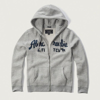 美國百分百【Abercrombie & Fitch】外套 AF 連帽 夾克 帽T 麋鹿 棉質 M L XL 灰色 G244
