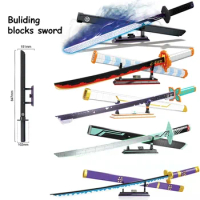 Demon Slayer Ninja Sword Brick Scissor Seven Magic Blade Kochou Shinobu Yamato Building Block Toy For Children Katana Model