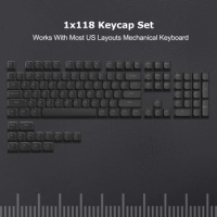 118 Key Low Profile Black PBT Keycap Horizon Backlit Keycap for Cherry Gateron MX Mechanical Keyboard with Work US and UK layout
