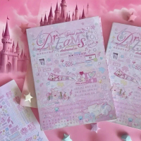New 24-page pink sticker book, self-made, Japanese-style sticker diary, gift, sticker photo book, st