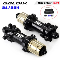 GOLDIX R180 Road Bike 24/28H Hubs 6 Nail Disc Brake Front 15* 110 Rear148*12mm Straight Pull Ultralight 52T Ratchet K7 Cube