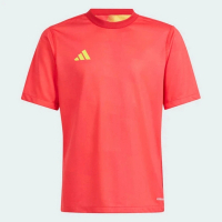 【adidas 愛迪達】STRIPED 短袖上衣(IN8129 兒童運動上衣 足球上衣 吸濕排汗 紅)