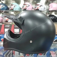HELM CAKIL HBC RETRO CLASSIC ORIGINAL 100% TANPA INNER VISOR BLACK DOFF