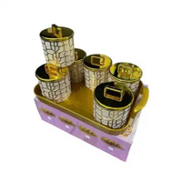 ZS - Toples Kue Diamond Akrilik Set 3 pcs Stoples Warna Emas Mewah Toples Cantik Hari Raya Set Nampa