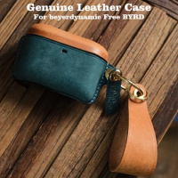 Genuine Leather For Beyerdynamic FREE BYRD Case Luxury Real Leather Custom Made Handmade Cover Bluetooth Earphone Cases