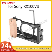 Light Weight Studio DSLR Wood Camera Cage Housing Case Cold Shoe 1/4 and 3/8 Threaded Holes Handle Grip for Sony RX100VII