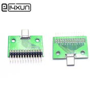 1pcs USB 3.1 Type C Connector 24Pin Male Plug Receptacle Adapter to Solder Cable 24P PCB Board with 2.54mm Pitch Pin