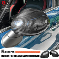 RHD Luxury Carbon Fiber Rearview Mirror Cover Shell Sticker for mini copper F55 F56 F54 F60 Clubman Countryman Before July 2019
