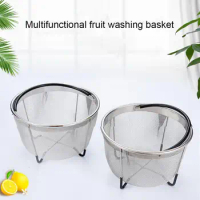 Stainless Steel with Handle Rice Cook Steamer Cage Basket for Electric Pressure Cooker Anti-scald Steamer Fruit Cleaning Basket