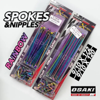 OSAKI SPOKES & NIPPLES (RAINBOW) 9/10x172 / 9/10x120 LIDI RIM