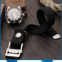 High quality Washable fabric strap men's breathable canvas watch band 20/21/22mm dark green Universal straps