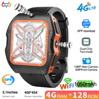 4Gb+128Gb Smart Watches 5MP+13MP HD Camera 1050mAh WiFi GPS 4G LTE Android Smartwatch Men Women Fitness Waterproof Face Unlock