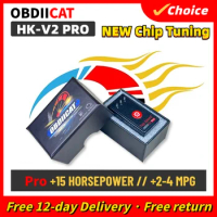 100PCS HK-V2 Super OBD2 Chip Tuning Box For Both Diesel And Benzine Cars 2in1 Fuel Saving 15% Power Increase 20%