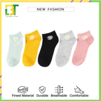 LBT Kaos Kaki Wanita Motif Bunga Daisy Kaus Kaki Pendek Bunga Aster