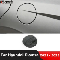 For Hyundai Elantra Avante 2021 2022 2023 Carbon Fiber Car Fuel Gas Tank Cover Trim Oil Filler Gasoline Cap Overlay Accessories