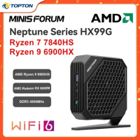MinisForum HX100G HX99G Mini PC AMD Ryzen 9 6900HX R7 7840HS Radeon RX 6650M 6600M 8G Windows 11 DDR5 2xUSB4 Gaming Computer