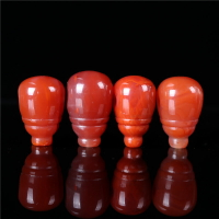 天然柿子紅南紅瑪瑙佛珠三通佛頭配飾精品雕刻南紅瑪瑙一體式三通1入