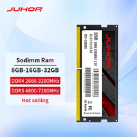 JUHOR Laptop Ram 8GB 16GB 32GB DDR4 2666MHz 3200MHz DDR5 4800Hz 5600Hz 6400Hz 7200Hz Notebook Memory Sodimm Memoria