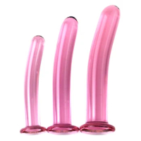 Pink Smooth Glass Anal Dildo Man/Woman Sex Toys Can Strapon Long Dildo Anal Dilator Masturbator G Spot Buttplug Dildo Massager.
