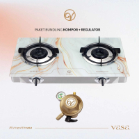 VASA PAKET BUNDLING KOMPOR GAS PRO SERIES 2 TUNGKU MOTIF GRANITE MARBLE + REGULATOR GAS LPG OTOMATIS