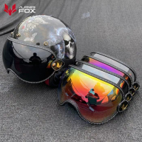 Universal Motorcycle Helmet Goggles for Shoei Vintage Full Face Helmet Glasses Motocross Helmet Sun Visor HD Anti-UV Bubble Lens