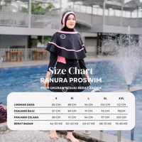 Ranura Proswim Baju Renang Pelampung Wanita Muslimah Hijab Dewasa Panjang Syari Black Pink Busa Zipp
