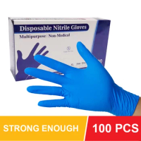 Disposable Nitrile Black Blue Gloves S M L 100pcs Powder Free Women Men's Work Protective Safety Goods For Manicure Home Garden