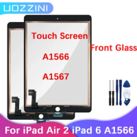 Front Glass Touch For iPad Apple iPad 6 Air 2 A1567 A1566 Touch Screen Digitizer For iPad 6 Air 2 Repair Parts