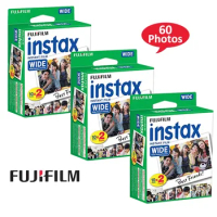 60 Sheets Fujifilm Instax WIDE 210 200 300 100 500AF Instant Film Camera 10-200 Sheets Instax Mini WIDE Films Photo Paper