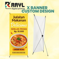 X-banner wisuda satu paket plus tiang , x-banner jualan free tiang gratis disain