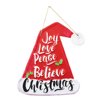 ป้ายตกแต่ง Christmas รุ่น M24Q-2YAT013 สีแดง - ขาว