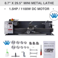 MX-750A Lathe Metal Brushless Motor 1100W Mini Lathe Machine Drilling Machine Wood Lathe Thread Cutting With 5Pcs LatheTool