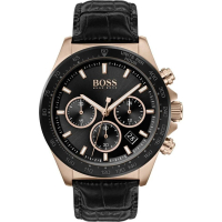 【HUGO BOSS】HB1513753德式競速經典玫瑰金三眼計時腕錶.(小勞系列經典玫瑰金三眼計時腕表)
