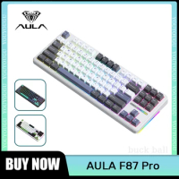 Aula F87 Pro Wireless Bluetooth Mechanical Keyboard 3-Mode Hot-Swap Keyboards Gasket Rgb Office Gaming Keyboard For Laptop Gift