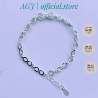 Lắc tay bạc nữ mặt nơ dây số 8 phay  AGJ s925- Lắc bạc nữ  công nghệ sáng bóng lung linh