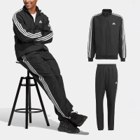 adidas 愛迪達 套裝 3 Stripes Woven Track Suit 男款 黑 白 三條紋 運動套裝 愛迪達(IC6750)