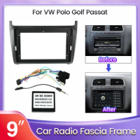 Android Car Radio GPS Fascia Frame for VW POLO Sedan 2008-2020 Golf Passat 2 DIN Panel Dashboard Installation Trim Kit