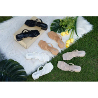 SH014-สู้นสูง1.5นิ้ว-4สายไขว้4สี คําแนะนําผลิตภัณฑ์ใหม่ของเดือนนี้ รองเท้า คอส เเฟชั่น ผู้หญิง น