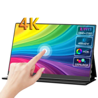 12.5 Inch 4K IPS UHD 3840X2160 Portable Monitor 10 Point Touch Screen HDR 100%SRGB 60Hz Type-C HDMI Wireless WIFI Mobile Display
