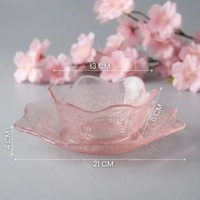 Mangkok Dessert Kaca Sakura Aesthetic Bowl Kaca Premium Motif Bunga Pink