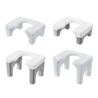 Squat Toilet Seat Stool Chairs Widen Panel Rounded Edges Easy to Wash Mobile Sturdy Non Slip Potty Chairs for Bathroom Travel