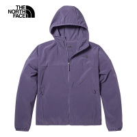 【The North Face 官方旗艦】北面女款紫色防潑水防曬防風外套｜7WCPN14