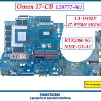 StoneTaskin Refurbished L59777-601 for HP 17T-CB 17-CB L59777-001 LA-H492P Laptop Motherboard I7-9750U CPU RTX2080 8G GPU DDR4