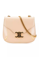 CELINE 二手 Celine Teen 亮面小牛皮 Triomphe Besace Clea 鏈條斜挎包