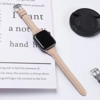 Slim Leather Strap For Apple Watch Band 44mm 40mm 41mm 42mm 38mm 49mm 44 mm Bracelet apple watch 8 45mm bands Ultra 7 se 6 3 4 5