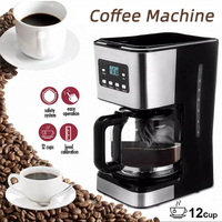 咖啡機 110v辦公滴漏式咖啡機 12杯美式咖啡機 煮花茶咖啡Coffee Machine 雙十一熱購 交換禮物全館免運