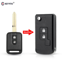 KEYYOU Modified 2/3 Buttons Replacement Car Key Shell For Nissan Qashqai Navara Micra NV200 Patrol Y61 2002-2016 Fob Key Case