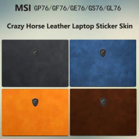 Crazy Horse PU Leather Sticker Skin for MSI GS77 GF76 GF66 GF63 GP76 GE76 PL62 GP66 GE66 GS66 GP75 GF75 GS75 GS65 GS70 GT77