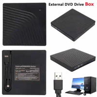 USB 3.0 Type-C DVD Drive External Optical Drives Enclosure Case Portable DVD CD-ROM Player Enclosure for Desktop Computer Laptop