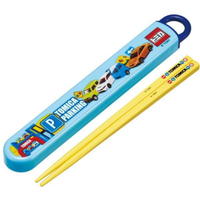小禮堂 SKATER TOMICA 多美小汽車 兒童塑膠筷附收納盒 ABS2AMAG  (藍黃款)